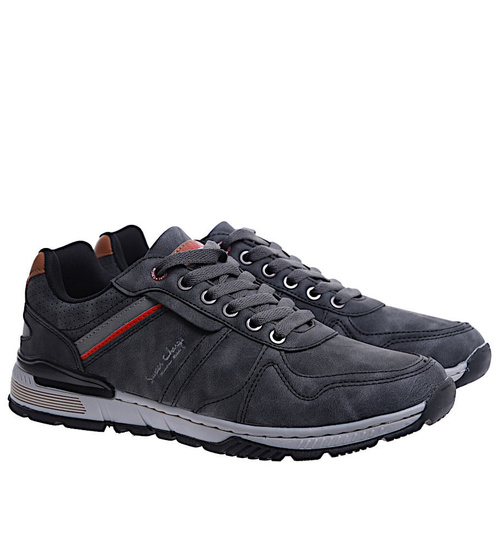 Sznurowane męskie trampki szare /E10-2 15339 T687/