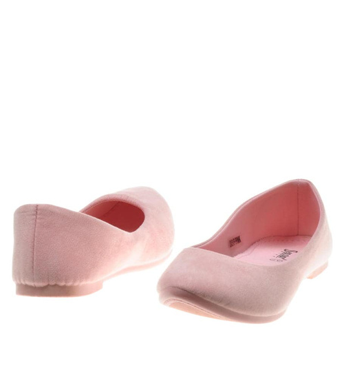 Zamszowe balerinki na wiosnę Seastar Różowe /G1-3 7255 S8-6/