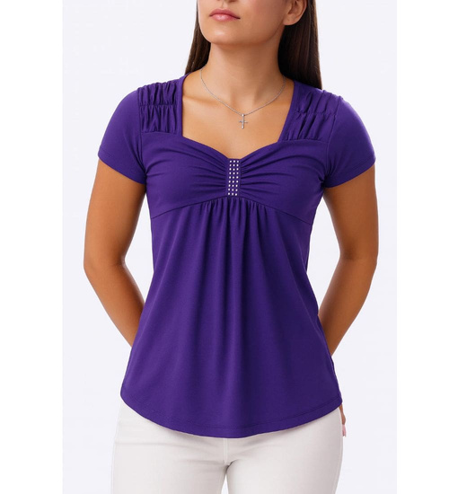 Fioletowa koszulka bluzka damska /H2-K19 UB957 S0/