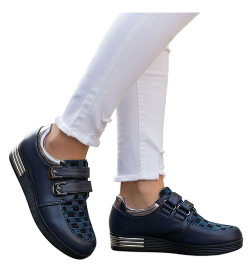 Granatowe dziewczęce półbuty na rzepy /G12-2 14973 T039/