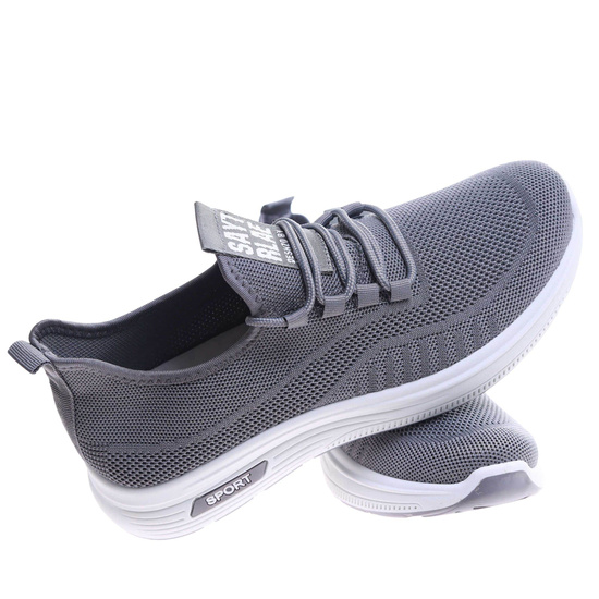 Wsuwane ażurowe szare męskie buty sportowe /A1-2 17762 GF285/