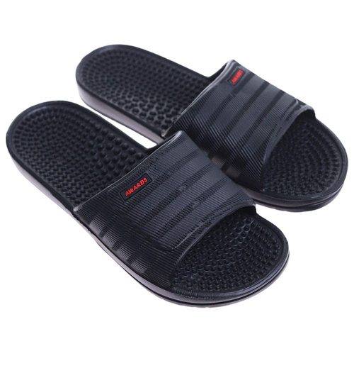 Wodoodporne czarne klapki męskie fakirki /D3-1 17431 T182/