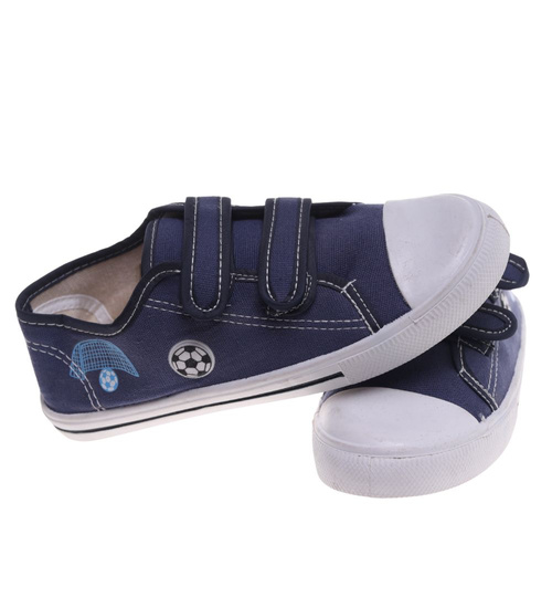 Chłopięce granatowe tenisówki na rzepy ost516