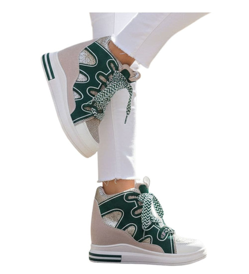 Trampki damskie na koturnie /F5-3 15821 D430/