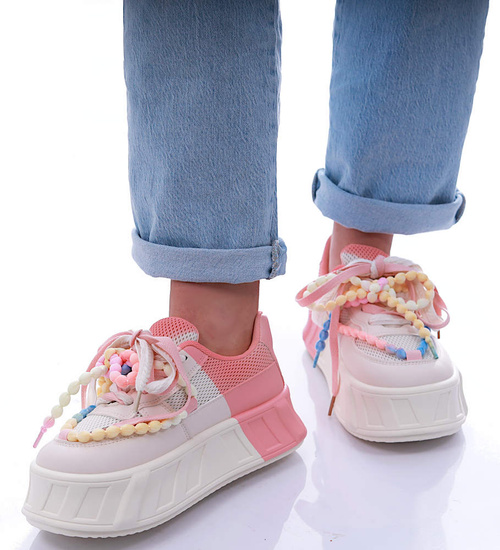 Różowo beżowe trampki Seastar na platformie /D8-2 17317 T584/