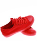 Sznurowane czerwone trampki damskie /C4-1 16487 G089/