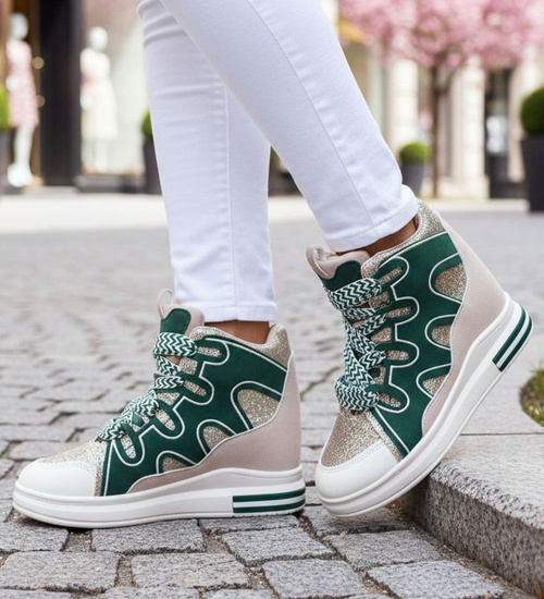 Trampki damskie na koturnie /F5-3 15821 D430/