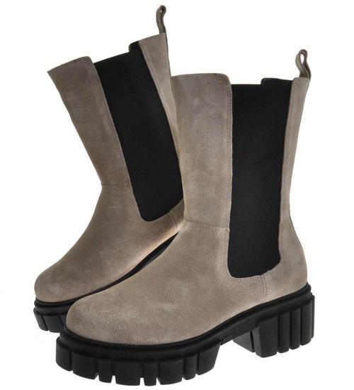 Krótkie kozaki damskie skórzane /A3-1 9987 S202/