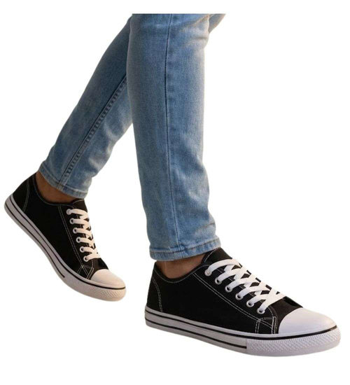 Czarne trampki z niską cholewką /C6-1 13757 T199/