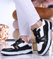 Czarno białe damskie buty sportowe /G5-2 14006 S372/