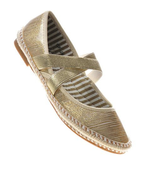Dziewczęce balerinki  z gumką GOLD /G-8-1 4890 GA097/