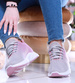 Damskie buty sportowe Grey Pink /A1-3 13972 T287/