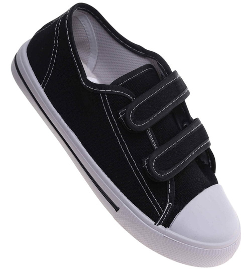 Czarne tenisówki dla chłopca na rzepy /F8-1 18099 T189/