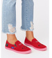 Zamszowe czerwone trampki slip on /D4-3 8425 S098/