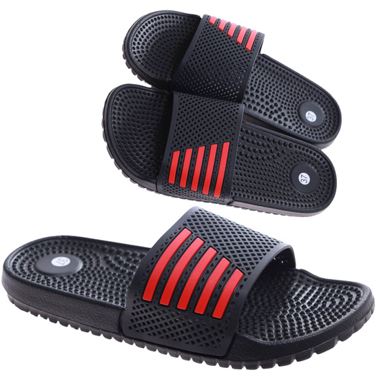 Ażurowe czarne klapki na basen /G3-1 17456 S187/