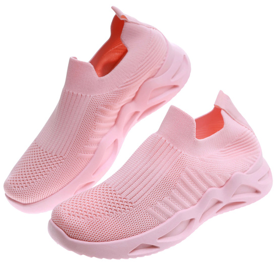 Wkładane różowe buty sportowe damskie /F8-2 17447 W188/
