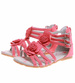 Arbuzowe sandały dziewczęce z suwakiem /F6-2 16312 T195/