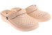 Beżowe kryte ażurowe klapki damskie /F3-1 17907 T189