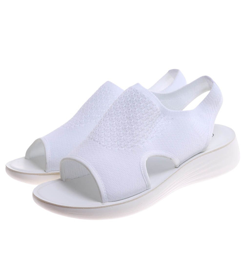 Białe elastyczne sandały na platformie 2 gat OST497