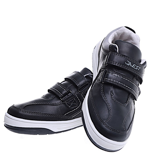 Czarne chłopięce buty sportowe trampki na rzepy /D9-3 15568 T346/