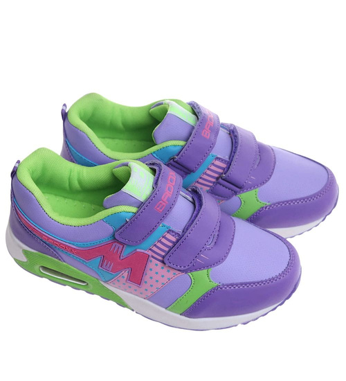 Dziewczęce fioletowe buty sportowe na rzepy /A8-2 18128 T292/