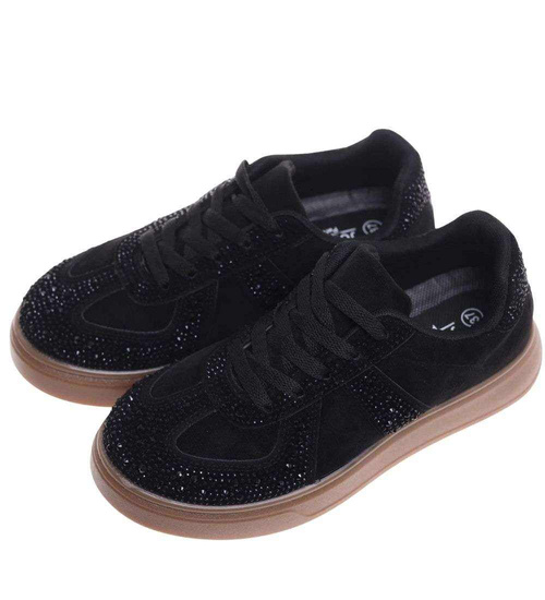 Czarne trampki damskie na platformie /A2-1 18814 W288/