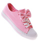 Różowe dziewczęce trampki z kokardą /B7-2 16784 T13-5/