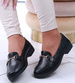 Czarne wsuwane półbuty loafersy /D6-3 13682 T339/