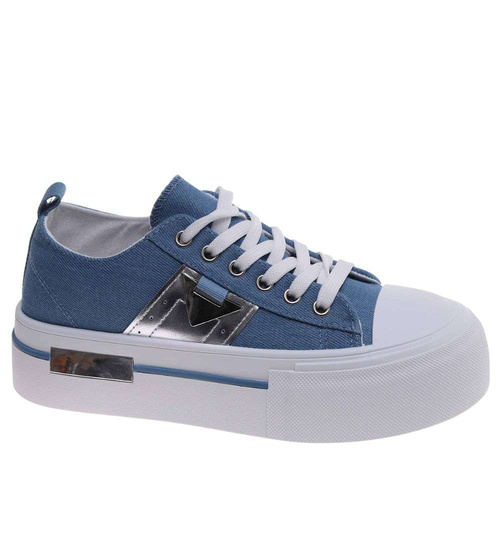 Niebieskie trampki na wysokiej platformie /C4-1 18786 W233/