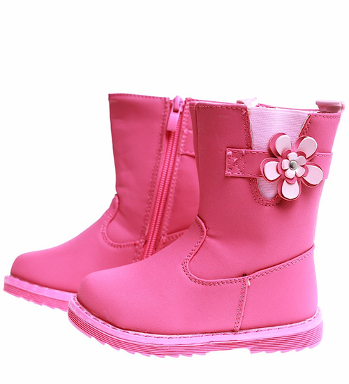 Ocieplane fuksjowe kozaki dziewczęce /b3-2 17142 T292/