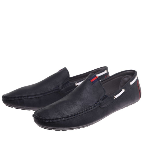 Wsuwane granatowe półbuty mokasyny /E1-3 17976  T389/