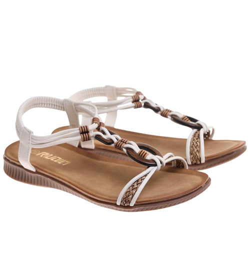 Białe letnie sandały damskie wsuwane /G7-2 17927 W234/