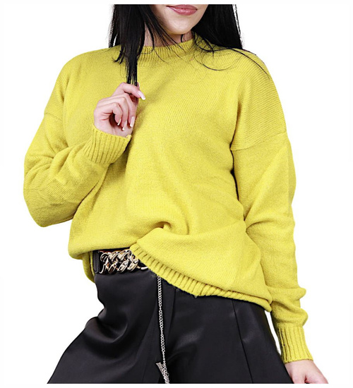 Luźny mięciutki musztardowy sweterek /H2 A3-1 UB551 T391/