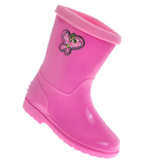 Kalosze dziewczęce z ocieplaczem Różowe /E9-1 10201 S343/