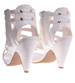 Białe sandały damskie na obcasie /F6-3 11737 T290/