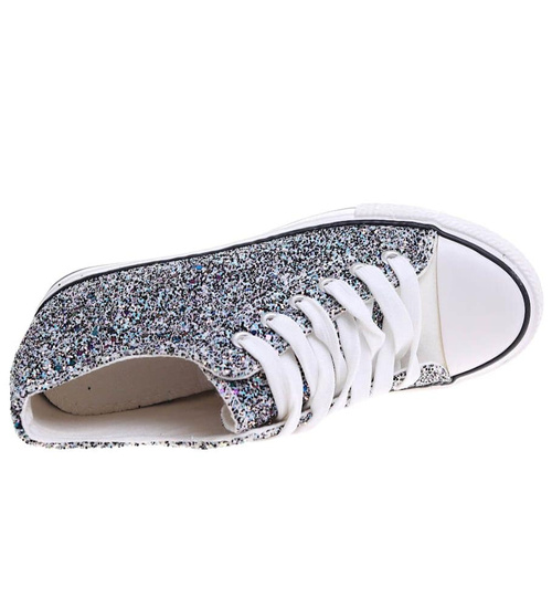 Czarne trampki sneakersy na niskim koturnie /J4-3 16613 T094/