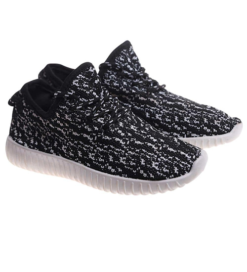 Dziewczęce czarno białe buty sportowe /E10-2 17499 T192/