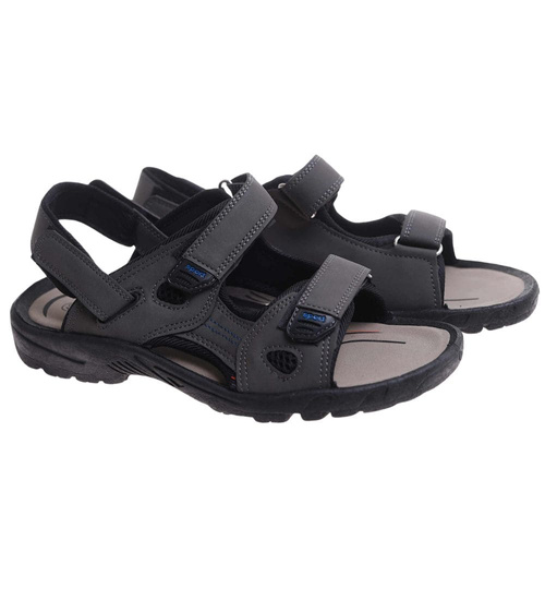 Męskie szare sandały klapki na rzepy /B4-2 17638  T284/