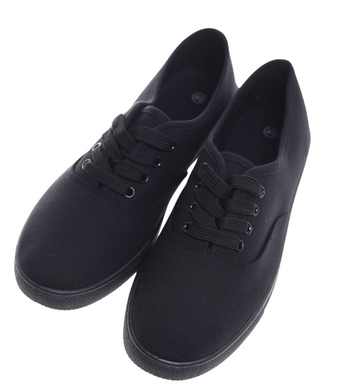 Klasyczne czarne tenisówki damskie ost504