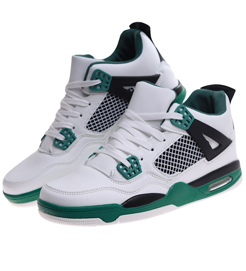 Wysokie męskie buty sportowe sneakersy White Green /B1-2 17217 T682/