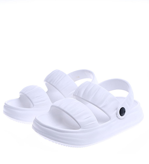 Designerskie Białe klapki na basen B4-1 13831 S2/