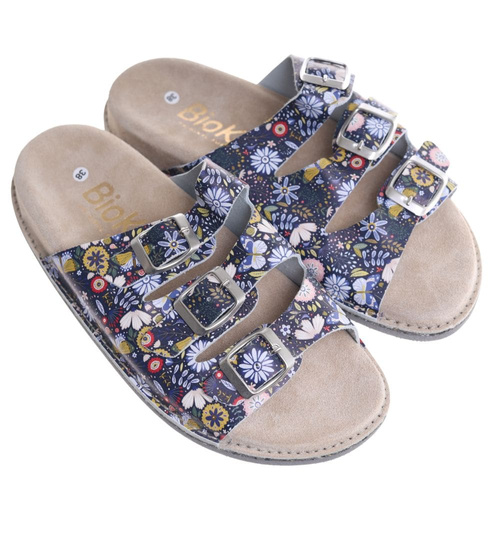 Skórzane profilowane klapki damskie OST475