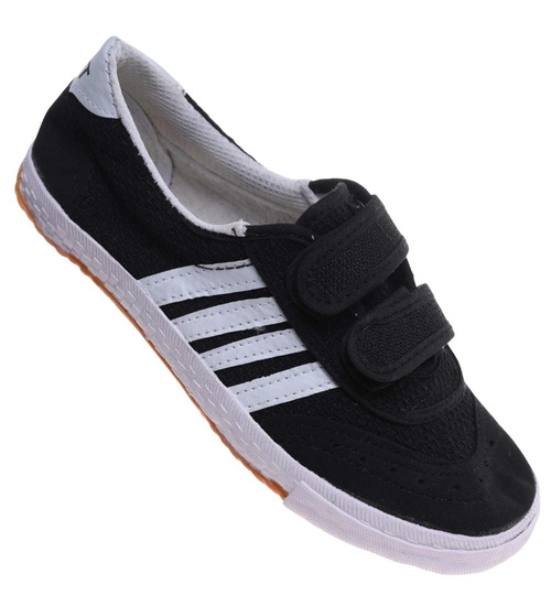 Czarne trampki halówki na rzepy /F8-1 +H2 18083 T186/