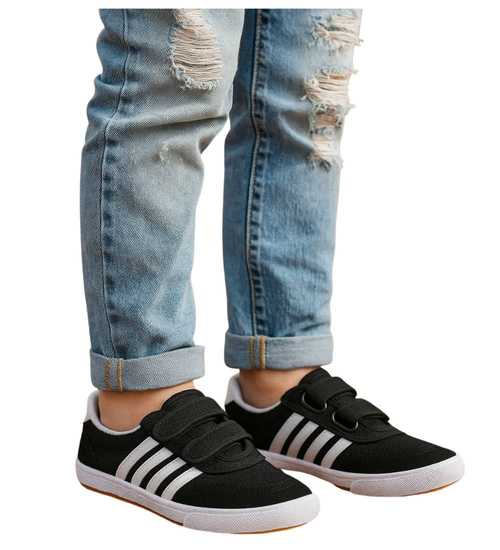 Czarne trampki halówki na rzepy /F8-1 +H2 18083 T186/