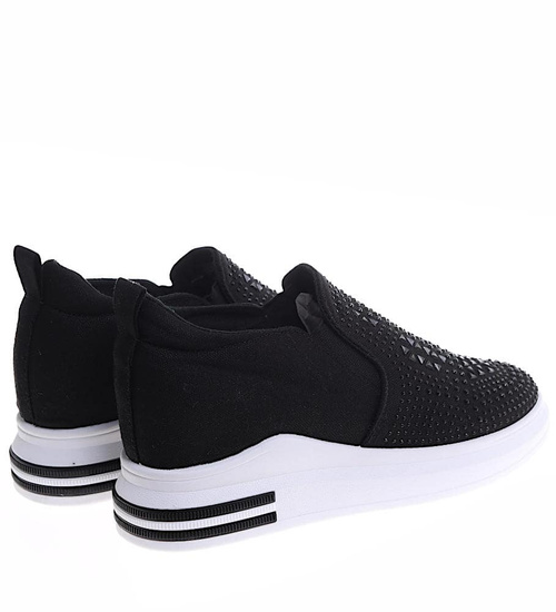 Czarne trampki sneakersy na koturnie /E8-2 16891 T284/