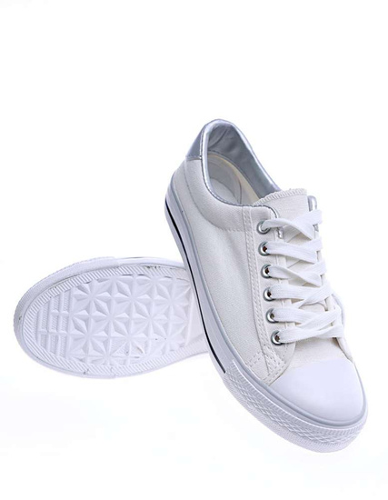 Klasyczne białe trampki damskie /E5-3 14244 S261/