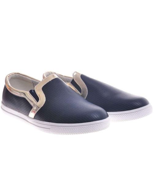 Wsuwane granatowe trampki slip on /F5-1 11713 T193/