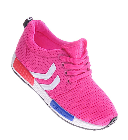 Różowe sznurowane buty sportowe /D1-3 11999 T195/