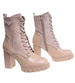 Damskie botki na obcasie Khaki /F9-1 18335 W305/