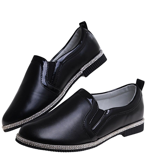 Czarne półbuty dziewczęce /A4-2 11278 S192/